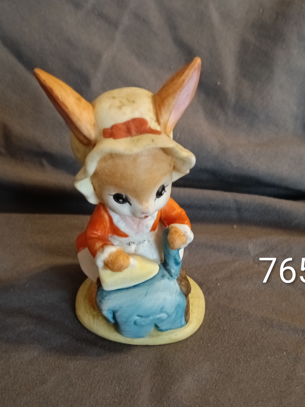Lefty Hand-Painted Bunny Figurine